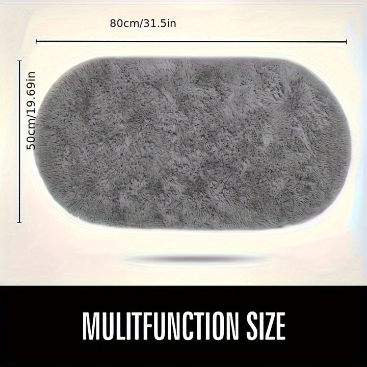 Suave alfombra ovalada de poliéster para dormitorio y sala de estar - Lavable a mano, patrón de mármol gris y blanco, perfecta para mesas de café, puertas y decoración hogareña acogedora, alfombras para vivir.