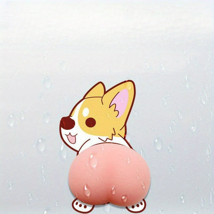 1/2/4 piezas de juguetes de alivio de presión para trasero de perro lindo - Silicona, pegatinas anticolisión para teléfonos, refrigeradores, coches y tabletas - Diseño de dibujos animados lindo, previene arañazos y colisiones