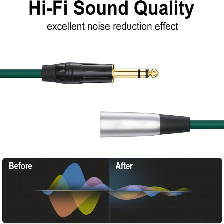 Cable de micrófono para altavoz balanceado con conector macho de 6.5mm a XLR, línea de audio balanceada para guitarra eléctrica, bajo, teclado, amplificador, temporada de graduación, regalo, regalo de cumpleaños