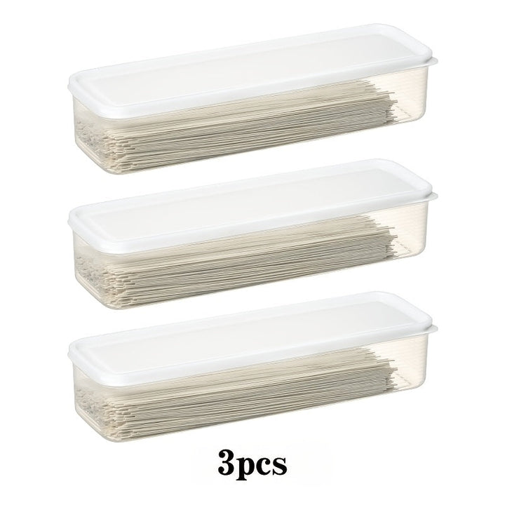 3pcs Cajas para Mantener Fresco en el Refrigerador, Reutilizables, Antipolvo, Apilables, Ahorran Espacio, Adecuadas para Almacenar Cebollín, Cilantro, Jengibre, Ajo, Frutas, Fideos, Cereales, Cucharas, Palillos, Cuchillos & Tenedores, etc., Uso de Cocina