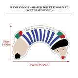 1pc Alfombra de baño linda de dibujos animados en forma de U, alfombra antideslizante de barro de diatomeas y goma suave, tejido de poliéster de secado rápido, hecha a máquina, solo lavado a mano, 1700 g/m² - Alfombra de suelo de baño absorbente de agua