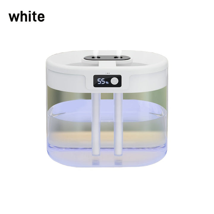 1pc Humidificador USB de doble niebla con pantalla de humedad, material ABS, bajo voltaje 36V o menos, ideal para dormitorio, oficina, sala de estar y uso de escritorio.