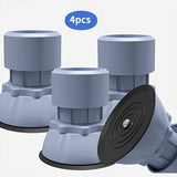 4 piezas/SET Base ajustable de altura para lavadora y secadora, almohadilla de plástico anti-vibraciones, base impermeable para electrodomésticos y muebles, compatible con lavadora, secadora, refrigerador, sofá, silla
