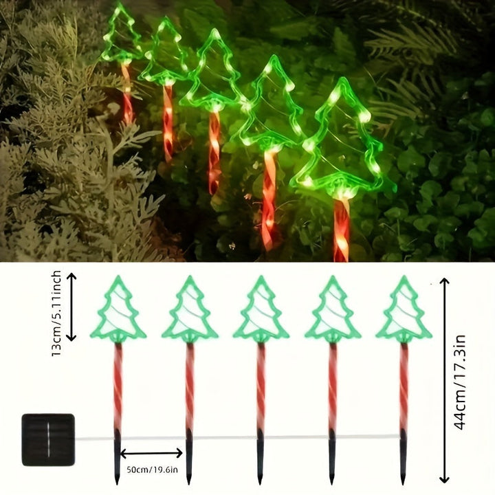 Luz de árbol de Navidad de césped solar 5 en 1