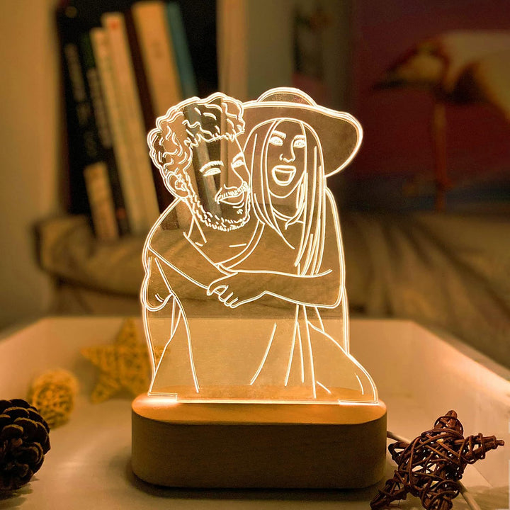1pc Lámpara de foto 3D personalizada Lámpara de noche con retrato personalizado Cubo de luz con imagen grabada Marco de placa conmemorativa Regalos de cumpleaños para recordar Usando mis propias fotos para hombres y mujeres – Estilo moderno, alimentado p