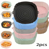 2 piezas de revestimientos de silicona para freidora de aire, bandejas para hornear reutilizables de 18,01 cm, accesorios para horno, herramientas para hornear, artilugios de cocina, accesorios de cocina