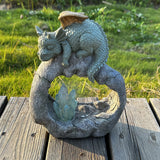 XXOASIS Estatua de Dinosaurio con Energía Solar y Detalles de Cristal - Decoración para Jardín y Césped Exterior, Luz de Paisaje Recargable, Lámpara Solar de Cristal, Dinosaurio, Patio de Jardín, Decoración de Césped