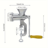 1pc Molinillo de Carne Manual de Alta Resistencia & Fabricante de Salchichas - Acero Inoxidable, 10 RPM, No Requiere Electricidad, con Accesorios Opcionales, Perfecto para Carne Picada & Salchichas, Molinillos de Carne para Uso Doméstico