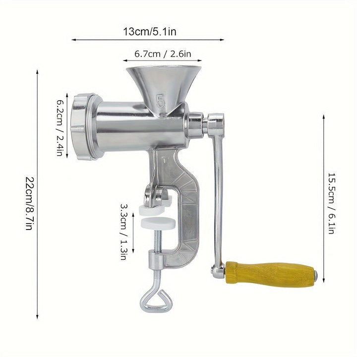 1pc Molinillo de Carne Manual de Alta Resistencia & Fabricante de Salchichas - Acero Inoxidable, 10 RPM, No Requiere Electricidad, con Accesorios Opcionales, Perfecto para Carne Picada & Salchichas, Molinillos de Carne para Uso Doméstico