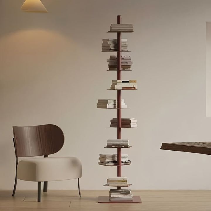 Estante giratorio invisible para libros en espiral, adecuado para todas las estaciones, ideal para el hogar, con diseño de arte de hierro en el rincón.