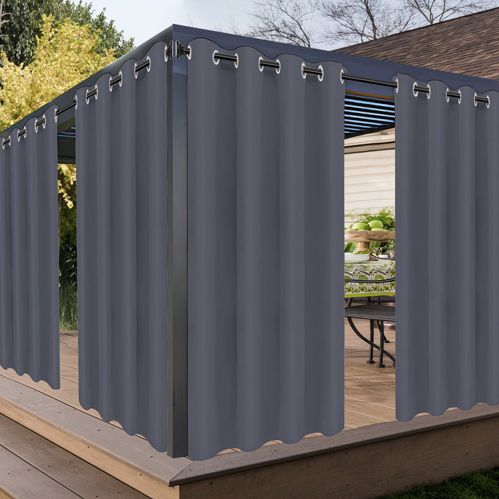 Cortinas para exterior, 2 paneles, premium para privacidad y resistencia al clima, con ojales, ideales para pórticos, pérgolas y cabañas
