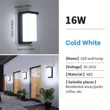 Luz LED para pared exterior, 85-265V, lámpara para porche, balcón o jardín