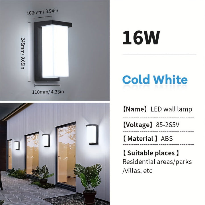 Luz LED para pared exterior, 85-265V, lámpara para porche, balcón o jardín