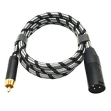 Cable de micrófono RCA a XLR de forma redonda, conector macho a hembra, compatible con Ethernet Cat 5e, con conector flexible para mezclador amplificador a micrófono de condensador.