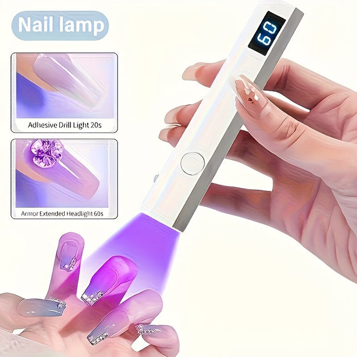 CIICII Mini Lámpara de Curado de Esmalte de Uñas Gel con Pantalla Digital Portátil, Inalámbrica, Rápida y Compacta, Fácil de Usar en Salones de Uñas para el Hogar, Fácil de Viajar, Regalos de Alta Calidad