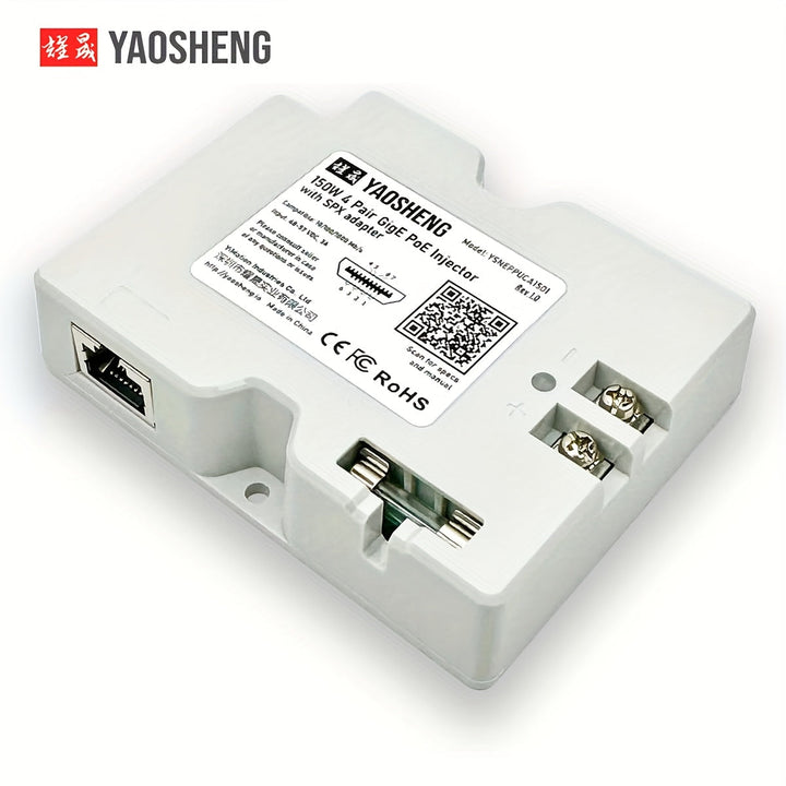 YAOSHENG Inyector PoE 150W 2-en-1 + Adaptador de Cable SPX para Uso Residencial Exterior para Starlink Gen2