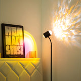 1 lámpara de suelo de luz dual alimentada por USB con altura ajustable y proyección de puesta de sol con ondas de agua - Diseño moderno de metal y vidrio, acabado pulido para sala de estar, dormitorio, estudio - Regalo de decoración del hogar, iluminació