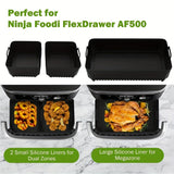 3 unidades de forros de horno de aire de silicona, bandejas de hornear reutilizables antiadherentes, compatibles con Ninja AF500, accesorios de cocina duraderos y sin olor