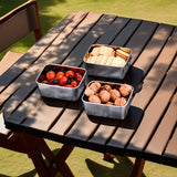 7 piezas de recipientes de acero inoxidable para almacenar alimentos con tapas abatibles, herméticos y apilables, ideales para camping, reuniones familiares, oficina y escuela