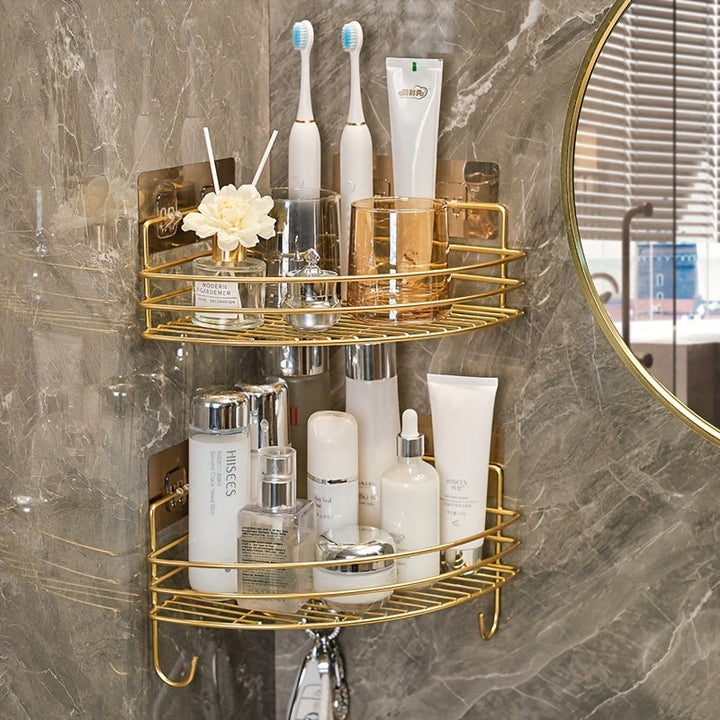 Estante de esquina para el baño, amplio para guardar cosméticos, productos de cuidado de la piel y cepillos de dientes