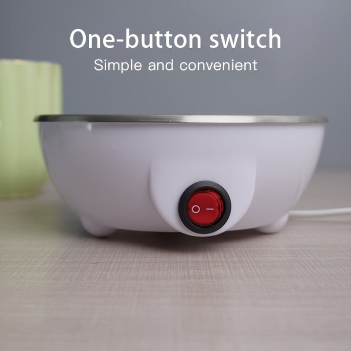1 pieza de cocinador de huevos eléctrico - Operación de un solo clic, apagado automático, calefacción 3D de doble capa, sin BPA, sin olor, esencial para desayunos saludables, enchufe de EE. UU., 110V, material ABS, dispositivo de cocción de huevos | Elec