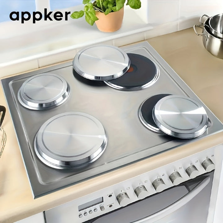 appker, 4 Piezas, Cubiertas De Cocina De Inducción De Acero Inoxidable, Protectores Duraderos Para Estufas De Cocina, Accesorios Para Utensilios De Cocina Para El Hogar, Diseño Creativo