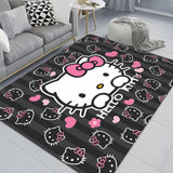 Alfombra suave y gruesa de Hello Kitty, antideslizante, para baño, sala, dormitorio o lavandería, lavable a máquina, de felpa y esponja para el hogar