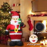 Santa Claus inflable de 121.92 cm con bastón de caramelo, decoración navideña autosoportada, enchufe incluido, para decoración de jardín en fiestas