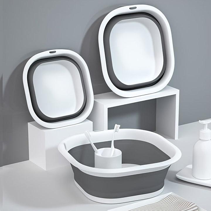 Baño de pies plegable, recipiente de pies portátil con tapa, masajeador de pies plegable, bañera de masaje de puntos de acupuntura, adecuado para baño, sala de estar, dormitorio, uso de 21 actividades durante todo el año.