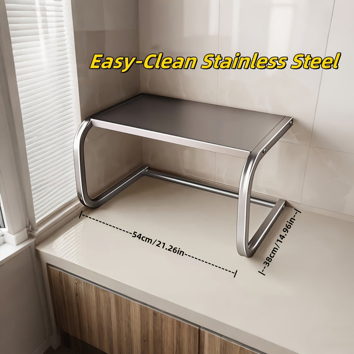 1 pieza Nuevo Estante de Almacenamiento Metálico, Suministros para el Hogar y Cocina, Organizador de Muebles, Estantería para Encimera, Soporte para Arrocero, Estante para Horno