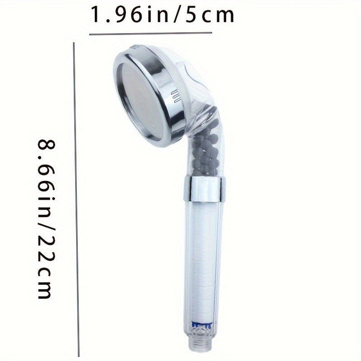 Cabezal de ducha con filtro iónico de alta presión, montaje en pared y colgante - Antiséptico, rociador de lluvia de ahorro de agua, ajuste universal, no necesita electricidad, cuerpo de plástico con acabado pulido (filtro original incluido)