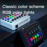 Tarjeta de Sonido en Vivo con Reducción de Ruido de Un Solo Clic, Bloqueo Inteligente de Bajos y Iluminación RGB Vibrante - Recargable por USB, Compatible con Teléfonos/Computadoras
