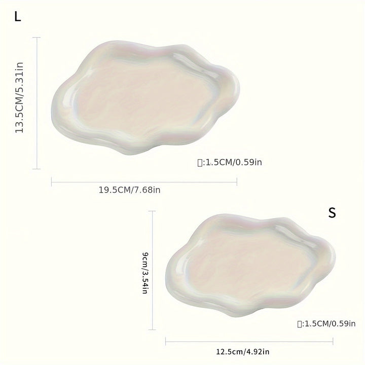 Plato decorativo de cerámica, plato con diseño de nube, plato para guardar joyas, decoración para el hogar, regalo de Navidad, regalo de Año Nuevo, regalo para hombres, regalo para mujeres