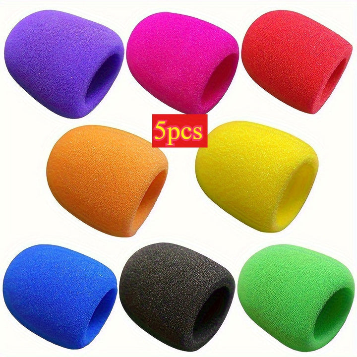 5pcs ¡Eleva tu Rendimiento con nuestras Fundas de Espuma para Micrófono Duraderas – Lavables, Bloqueo de Ruido para Karaoke y DJ, Compatibles con Conectores XLR!