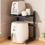 1 estante organizador para freidora de aire, soporte metálico multifuncional para cocina, compatible con arroceras y electrodomésticos pequeños, diseño de niveles para ahorrar espacio, sin tubos metálicos incluidos, solución de almacenamiento para cocina