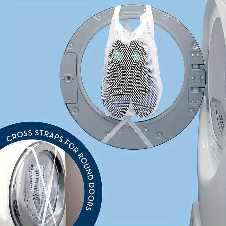 1pc Secador de Zapatos y Bolsa de Máquina de Lavar, Zapato, Ropa y Bolsa de Malla de Secado de Ropa con Cremallera y Asa, Fácil de Instalar, Reutilizable, Tejido de Tela, Forma Rectangular, Elástico Ajustable para la Mayoría de Puertas de Secadora, Bolsa