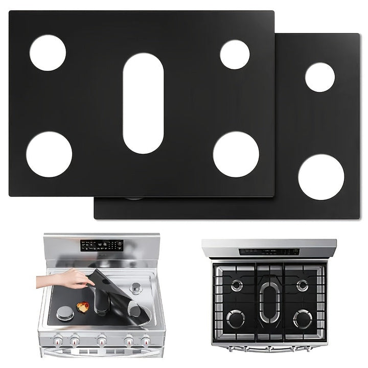 Junta de Estufa de Gas de 5 Agujeros Fácil de Limpiar - PTFE, Cubierta Protectora Reutilizable y Lavable para Cocinar sin Suciedad, Almohadilla de Limpieza, Antiadherente