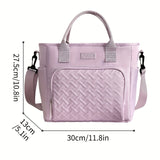 1pc Bolsa Térmica de Gran Capacidad para Hombres y Mujeres - Bolso Frío Multifuncional con Correa Ajustable, Color Sólido en Poliéster, Diseño para Trabajo, Escuela, Picnics al Aire Libre, Sin Contacto con Alimentos, Regreso a Clases