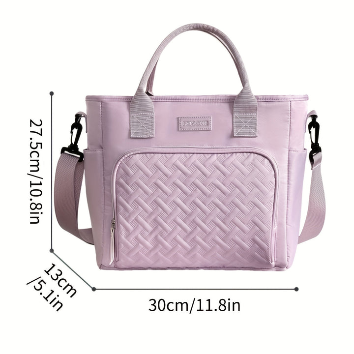 1pc Bolsa Térmica de Gran Capacidad para Hombres y Mujeres - Bolso Frío Multifuncional con Correa Ajustable, Color Sólido en Poliéster, Diseño para Trabajo, Escuela, Picnics al Aire Libre, Sin Contacto con Alimentos, Regreso a Clases