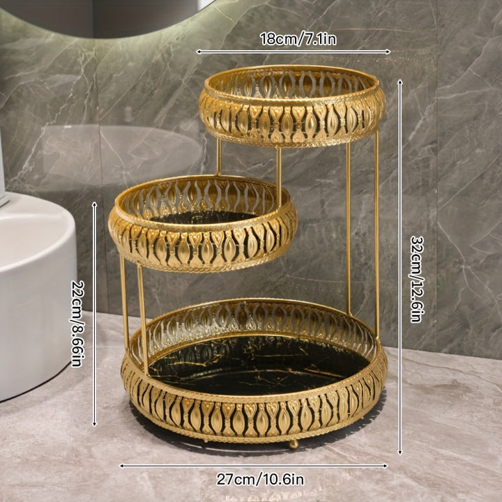 1 pieza Un estante de almacenamiento cosmético elegante y sencillo, con múltiples capas de gran capacidad separadas, conveniente para sacar, resistente y duradero, adecuado para baño, inodoro, vestidor, ahorrar espacio, mantener la encimera limpia