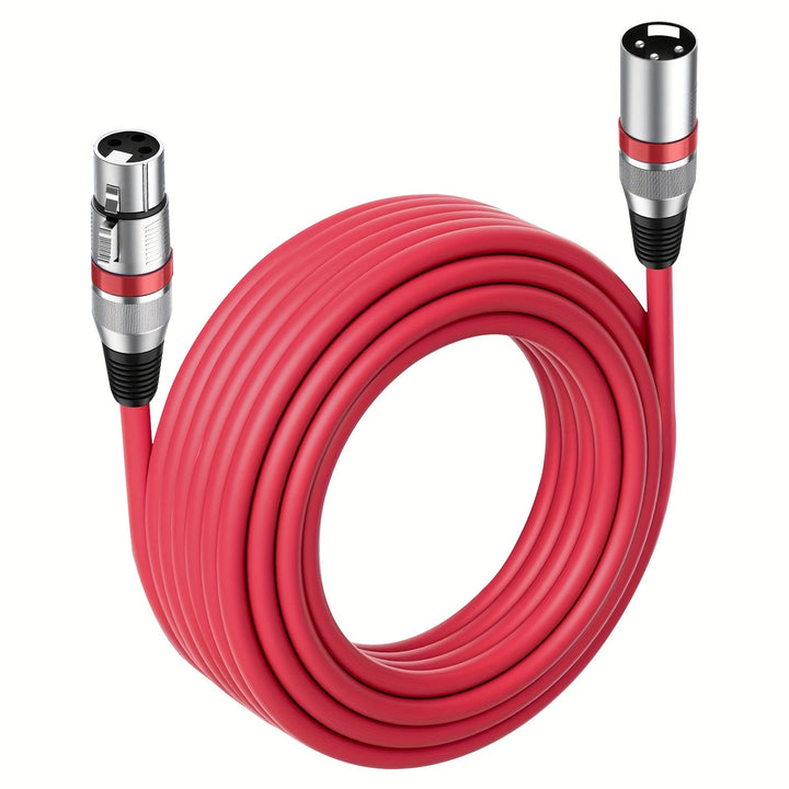 1pc 6M Cable de Microfono, Cable de Conexión de Audio, Nuevo Color Aleación de Zinc Cabeza Grande de Tres Núcleos Equilibrado Cañón Macho a Hembra Cable de Conexión de Consola de Mezcla de Audio