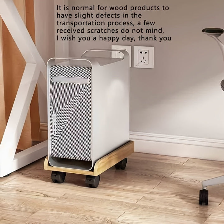 Soporte de Madera para Computadora Móvil con Ruedas - Estante Ajustable Vertical para Almacenamiento en Casa y Oficina, Unidad de Cubo de Madera Dura, Organizador Multinivel para Computadoras y Accesorios