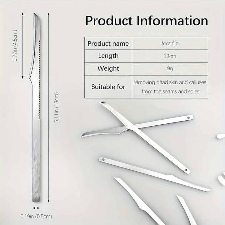 2 piezas de raspador y lima de pies de acero inoxidable - Ideal para eliminar la piel muerta de la palma, el pie y el dedo - No se necesita electricidad, esenciales para el cuidado de los pies | Herramientas de cuidado de pies de acero inoxidable | Diseñ