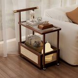 Carro Rodante de Madera de Lujo con Cestas y Estantes para Almacenamiento - Juego de 1, Mesa Lateral Moderna Multifuncional para Sala de Estar, Dormitorio, Oficina - Fácil Montaje, Organizador Móvil Compacto, Estantes Prácticos, Repisas Utilitarias