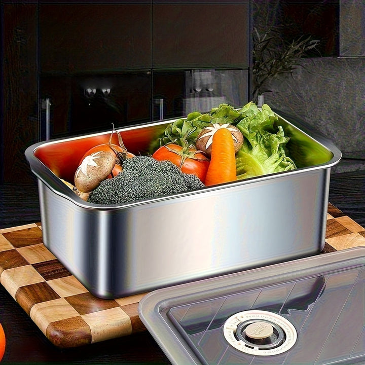Recipiente Hermético de Acero Inoxidable Premium con Tapa Sellada y Válvula de Ventilación, Apto para Microondas/Congelador/Horno, Lavavajillas, Reutilizable para Comidas en Casa, Viajes o Sobras del Trabajo
