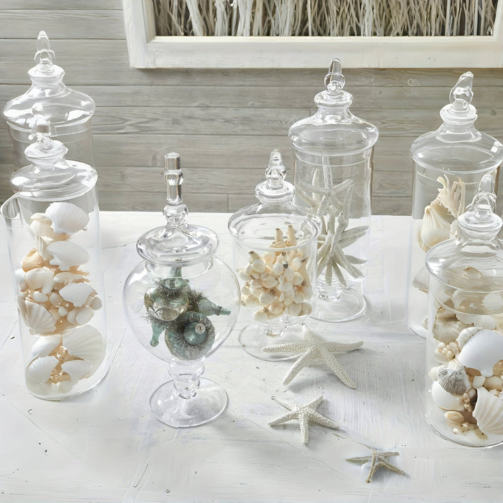 Juego de 3 Tarros de Vidrio Transparente con Tapas – Estilo Vintage Victoriano | Decoración Cottagecore para Baño, Cocina y Estantes | Contenedores Hygge Ideales para TikTok y Pinterest