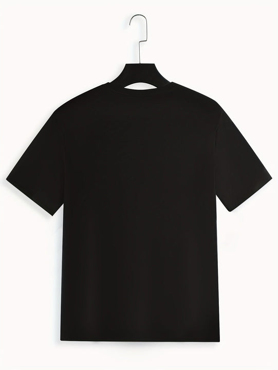 1 camiseta DC Warner para hombre con diseño de Batman, cuello redondo casual en negro con símbolo de murciélago en blanco, tela suave de poliéster, ideal para deportes, fiestas y ropa casual, regalo perfecto para fans, cómodo ajuste | Camiseta estampada