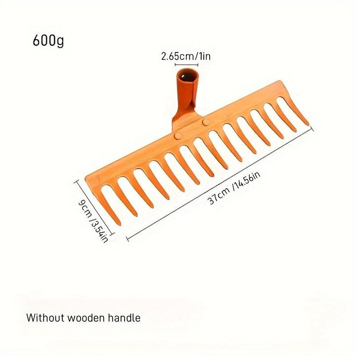 1pc Rastrillo de Jardín de Metal de Alta Resistencia con Mango Rojo - Robusto y Duradero para Deshierbe, Hojas Caídas y Limpieza de Jardín - No Necesita Energía - Perfecto para Terrenos Baldíos, Campos de Ropa y Jardinería al Aire Libre, Rastrillos para