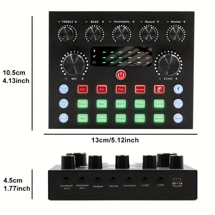 Paquete de equipo de podcast para 2, V8s Audio Interface con tarjeta de sonido en vivo todo en uno y micrófono condensador BM800, micrófono de podcast, perfecto para grabaciones, transmisiones en vivo.
