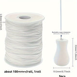 Cuerda trenzada de 100 metros de 1,8 mm con 5 cuentas de madera, adecuada para persianas, cortinas romanas de ventana y decoración de plantas de jardín.